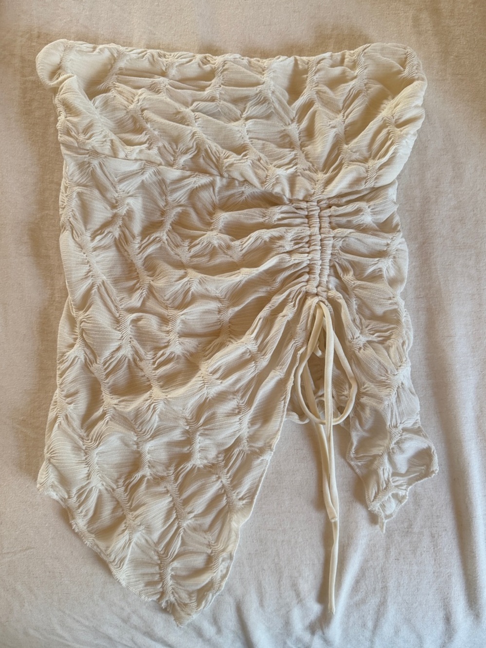 silence + noise from urban outfitters cream ruched sleeveless top.